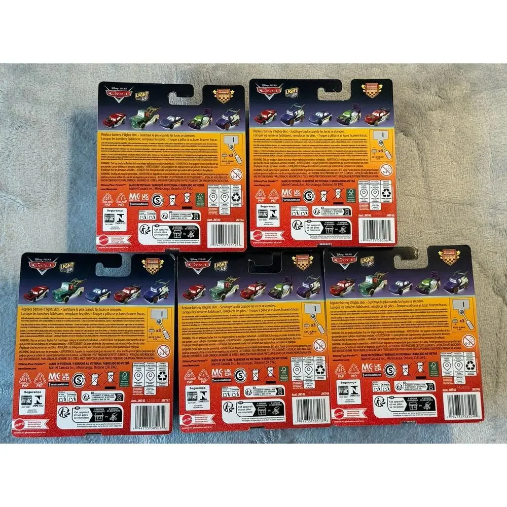 Disney Pixar Cars Lot 5 Light Up Set Collection Race To Celebrate McQueen Mater